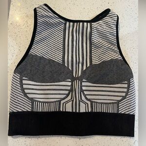 Striped Black and Gray Crop Top